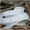 Order Wedding Owl Ribbon - Save the Date Bridal White